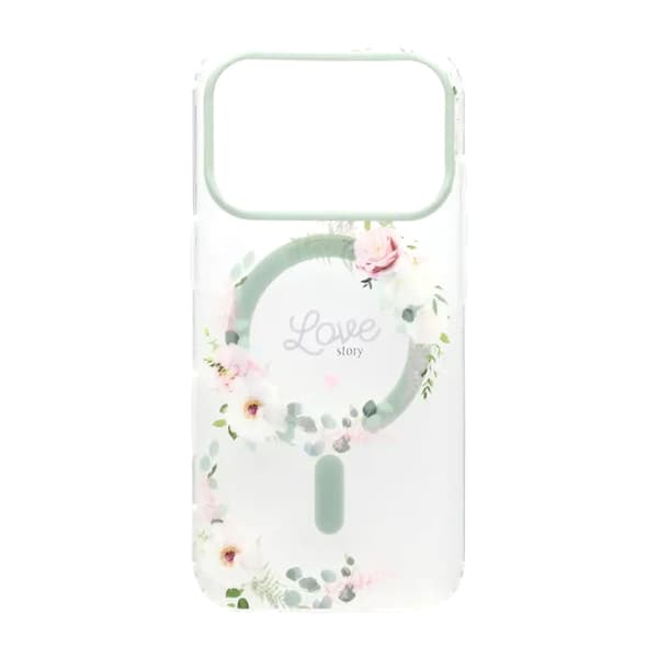 Malet blomstret mat magnetisk etui til iPhone 17 Pro Max - H4
