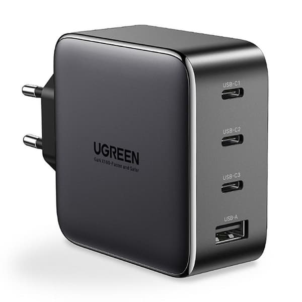 Ugreen GaN snabbladdare 100W, 3xUSB-C, 1xUSB-A