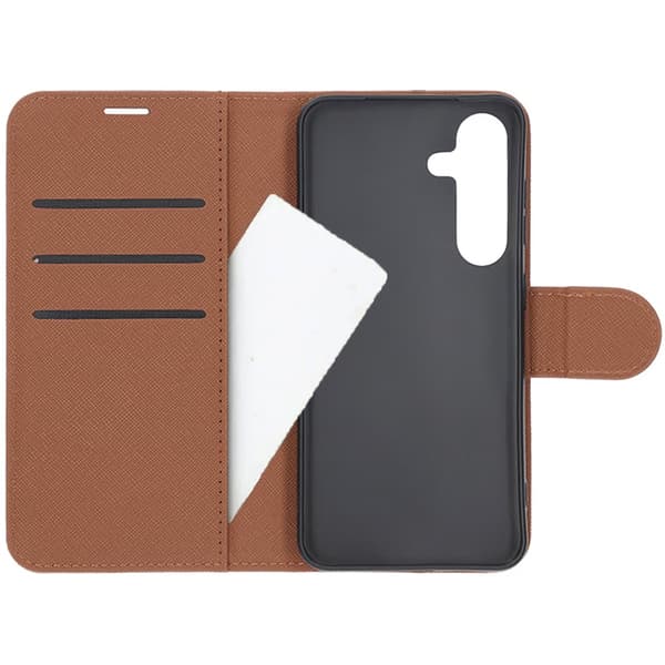 Flip Stand Læder Wallet Case Til Samsung S25 Brun