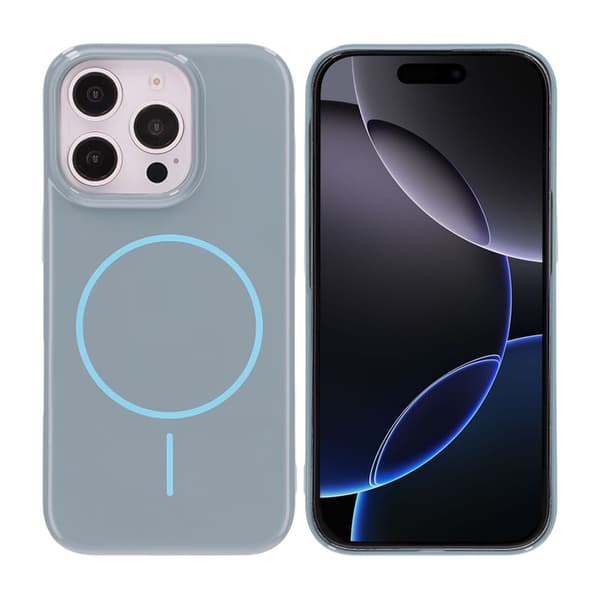 Blankt design Magnetisk Cover Til iPhone 16 Pro Blå