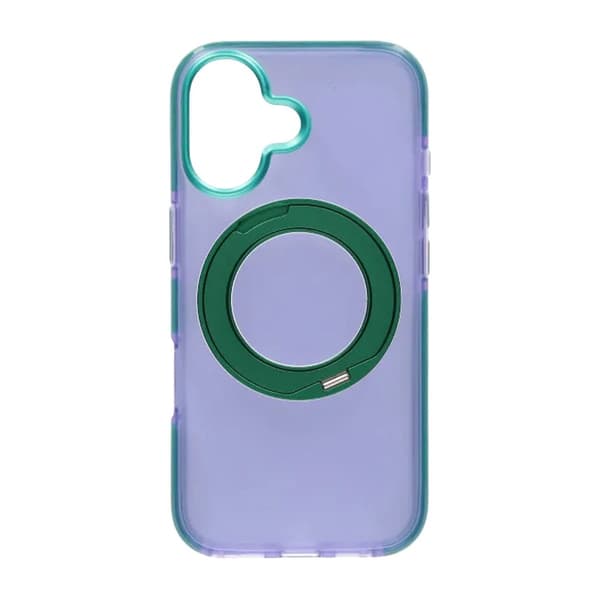 Iridescent Shockproof Case with 360-degree Rotatable Kickstand For iPhone 17 Purple