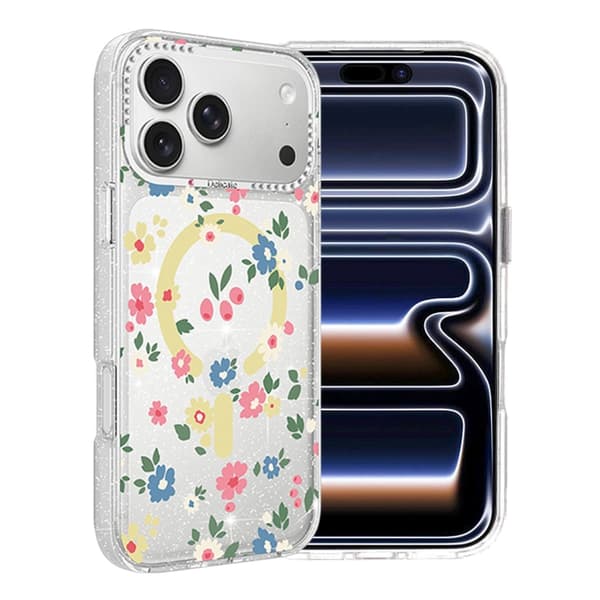 Blomstret cover med MagSafe til iPhone 17 Pro Max - Gul