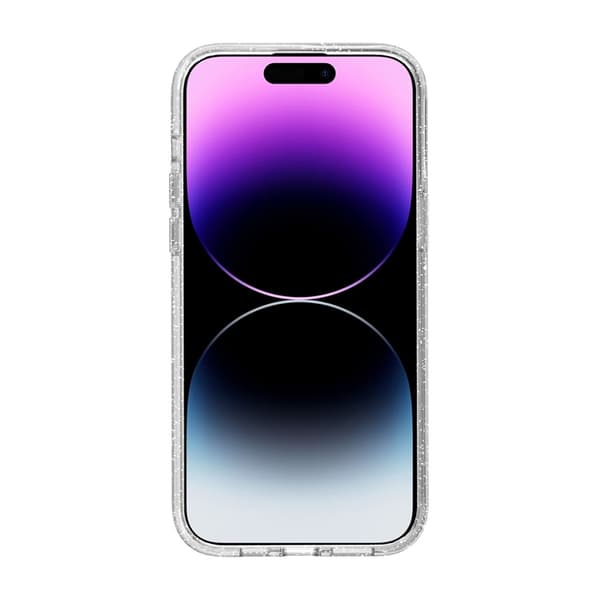 iPhone 14 Mobilskal Stöttåligt med Glitter - Transparent