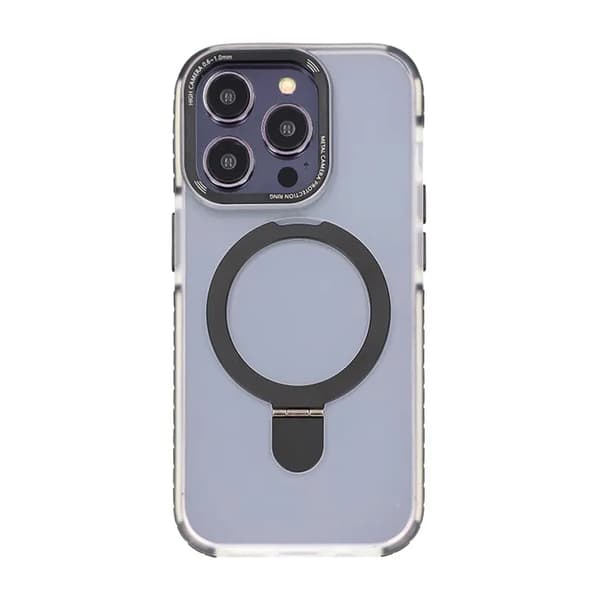 iPhone 15 Pro Max Mobilcover med Magsafe og Stativ - Sort