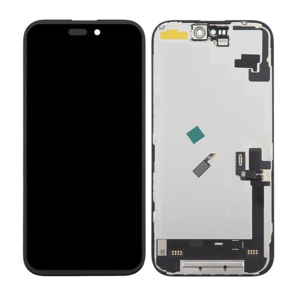 iPhone 16 Soft OLED-skærm Høj Kvalitet Sort (DD-mærke) med diagnostisk godkendelse