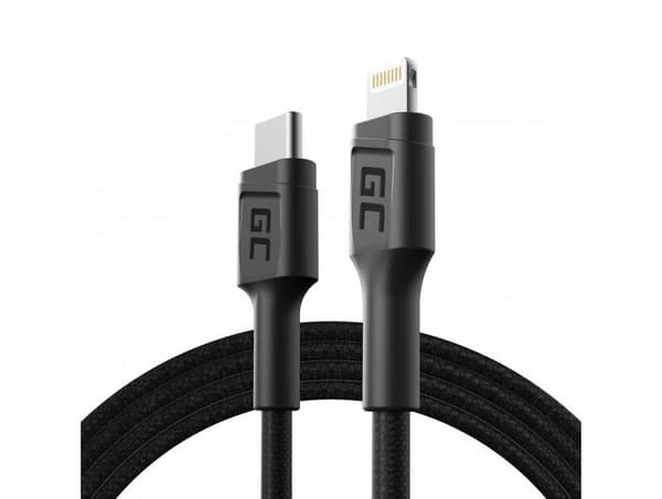 Green Cell Kabel Power Stream, USB-C - Lightning, 1m PD (Apple MFi Certificeret)