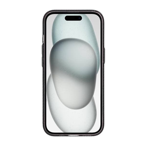 iPhone 15 Mobilcover Kulfiber Mønstret - Sort