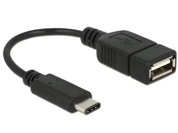 Delock USB-C han til USB-A hun Adapter, 15cm - Sort