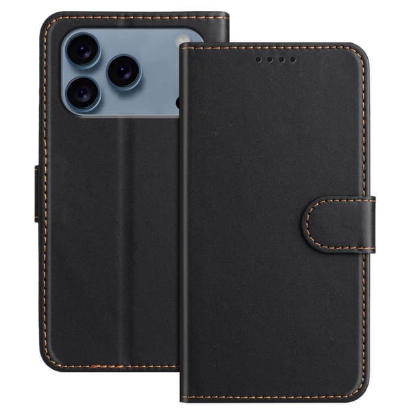 iPhone 18 Pro/17 Pro Pungcover PU-læder - Sort