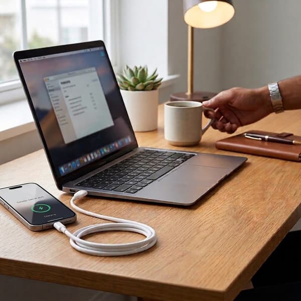 Rvelon USB2.0 USB-C TIL USB-C SILIKONEKABEL 2M Hvid
