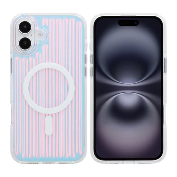 Model reflekterende farve Magnetisk etui til iPhone 16 Plus Rød