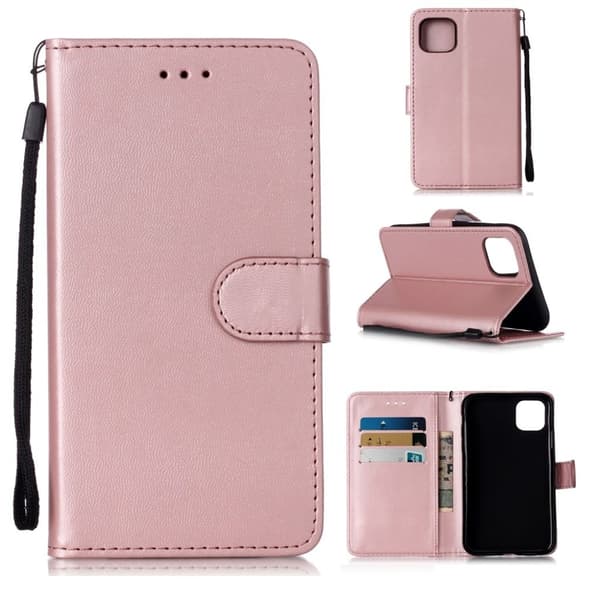 iPhone 11 Wallet Cover med Bærerem - Rosaguld