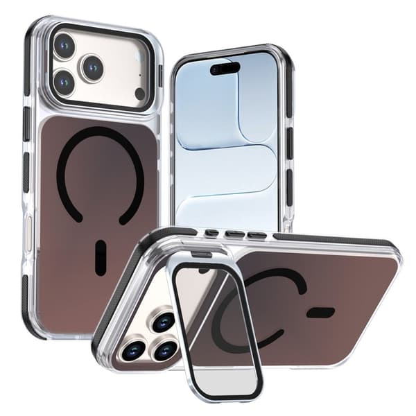 iPhone 18 Pro/17 Pro MagSafe -kotelo jalustalla - Musta