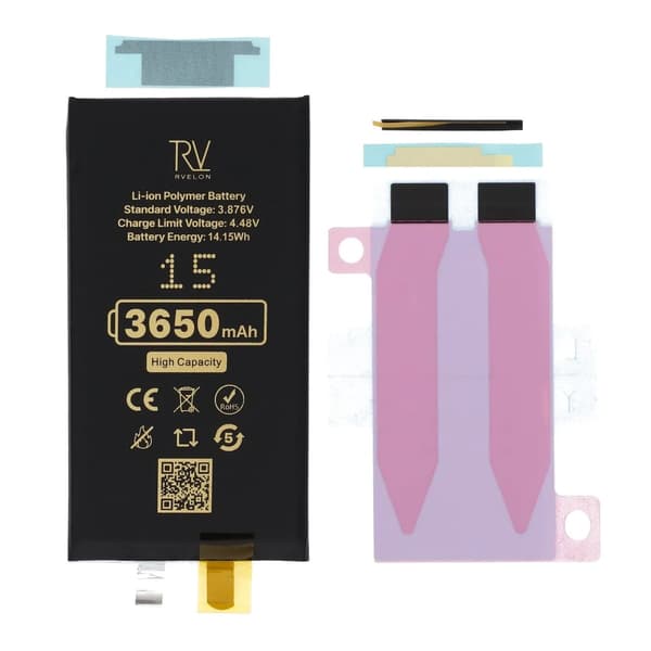 RV Battericelle 514586PL til iPhone 15, 3650mAh