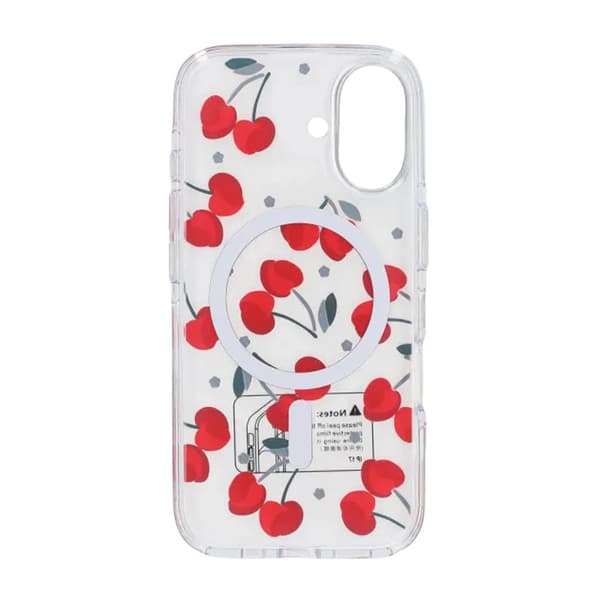 Glitrende Rhinestone Magnetisk Etui til iPhone 16 Kirsebærrød
