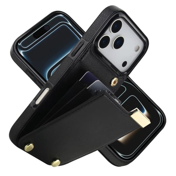 iPhone 17 Pro Max Cover med Kortholder - Sort