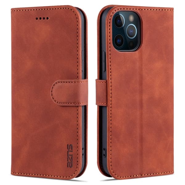 AZNS iPhone 12 Pro Max wallet cover - Brun