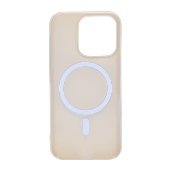Blankt design magnetisk cover til iPhone 16 Pro Hvid