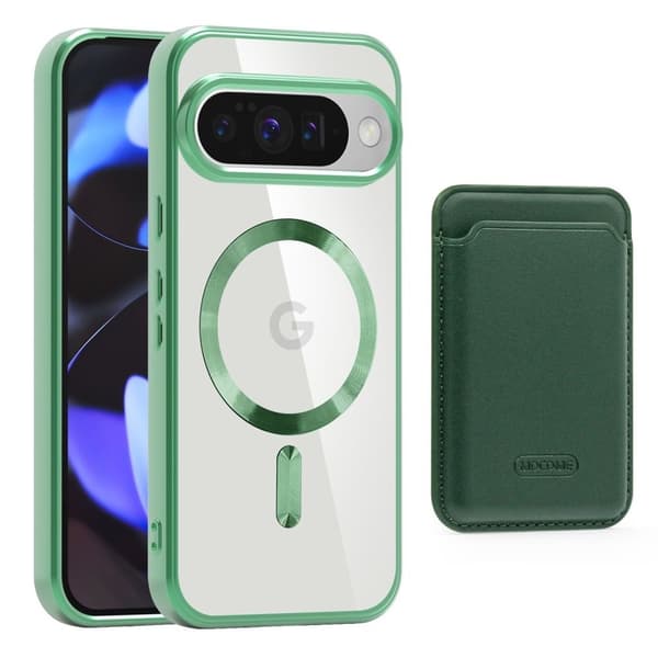 Google Pixel 10 / 10 Pro -kotelo lompakolla - Vihreä