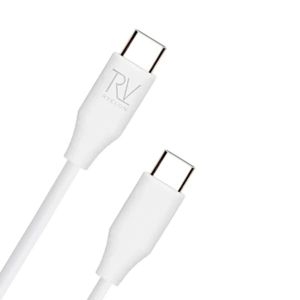 Rvelon Opladerkabel USB C til USB C Silikone 60W - 1M Hvid