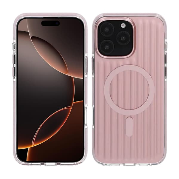 Mønstret TPU-cover til iPhone 16 Pro Max med MagSafe - Pink