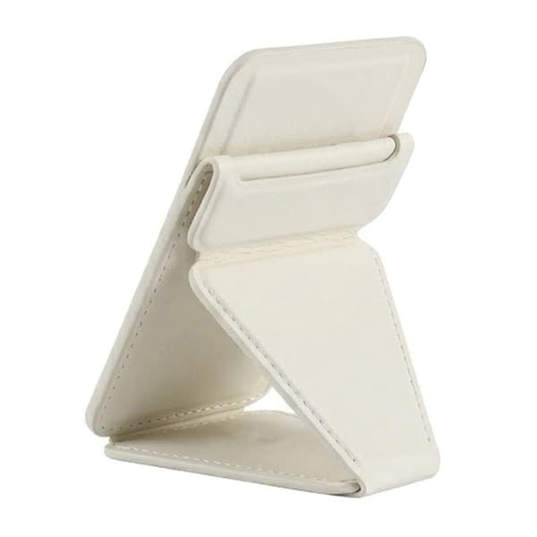 Foldable Ultra Thin Magnetic Cardholder Phone Kickstand White