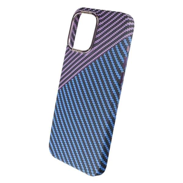 iPhone 15 Pro Max Mobilskal i Kolfiber - Lila/Blå