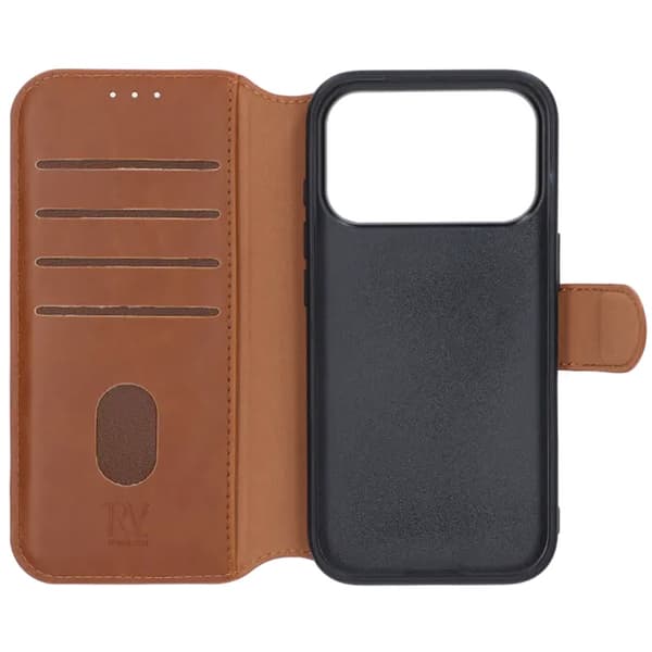 Rvelon Plånboksfodral för iPhone 17 Pro - Brun