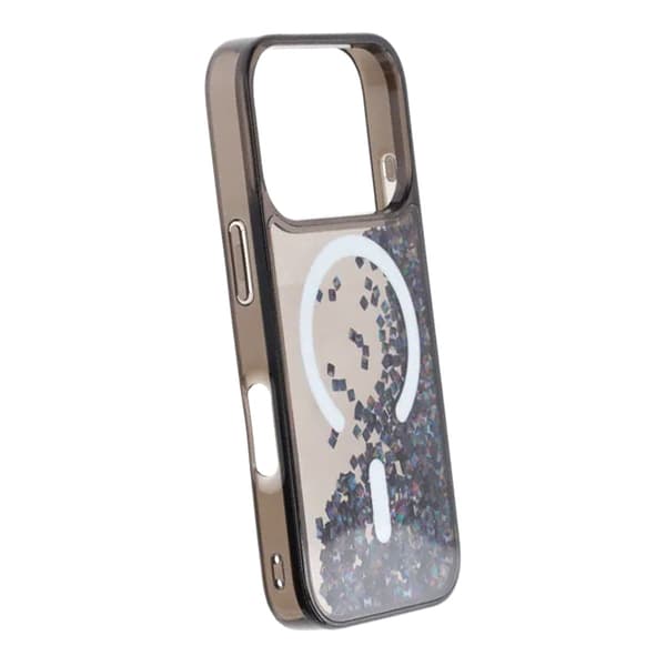 Diamond Quicksand Magnetic Case For iPhone 17 Pro Black