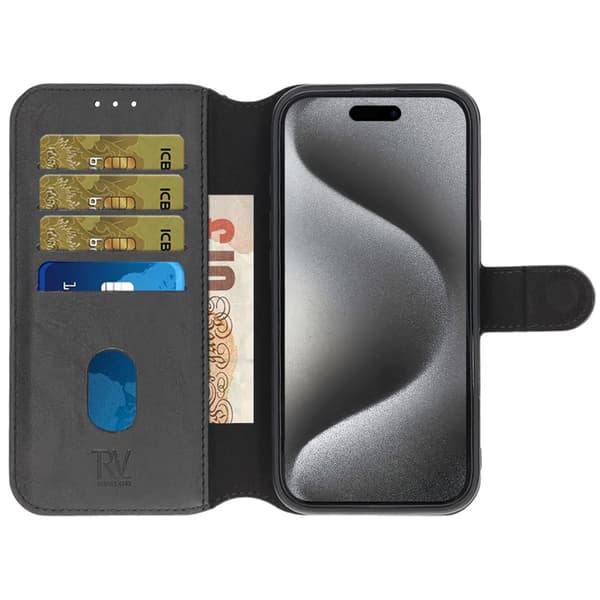 iPhone 16 Pro Plånboksfodral Magnet Rvelon - Svart