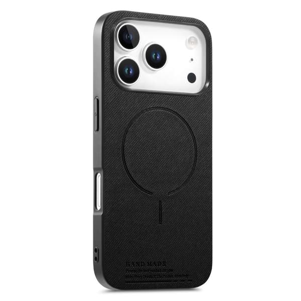 iPhone 18 Pro Max/17 Pro Max MagSafe-cover med tekstilbagside - Sort