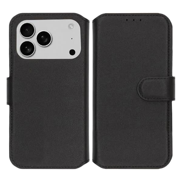 Rvelon Pung Etui Ægte Læder til iPhone 17 Pro Max - Sort