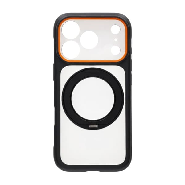 Clear Glow 360-degree Rotating MagSafe Stand Case For iPhone 17 Pro Black