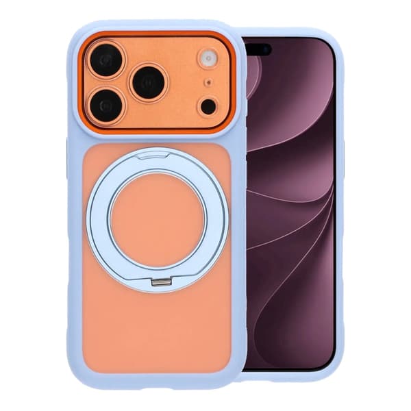 Clear Glow 360 Rotating MagSafe Stand Case For iPhone 17 Pro/18 Pro Sky Blue