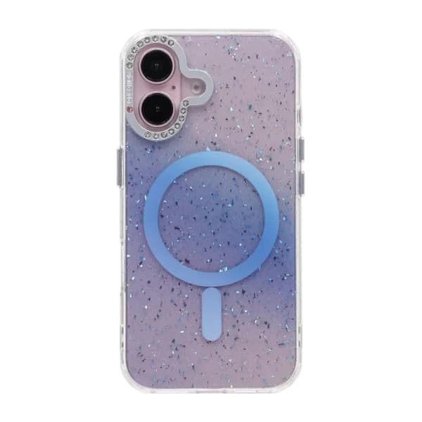 Glitter Diamond Magnetic Case - iPhone 16 Blue