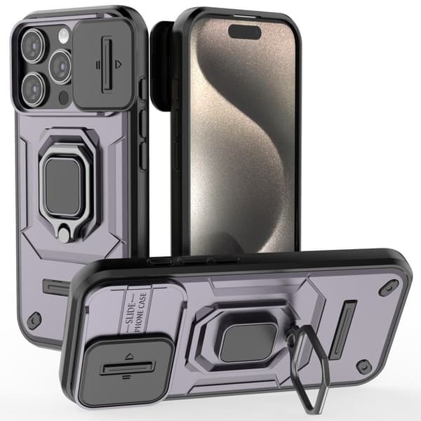 iPhone 16 Pro Cover med ring - Lilla