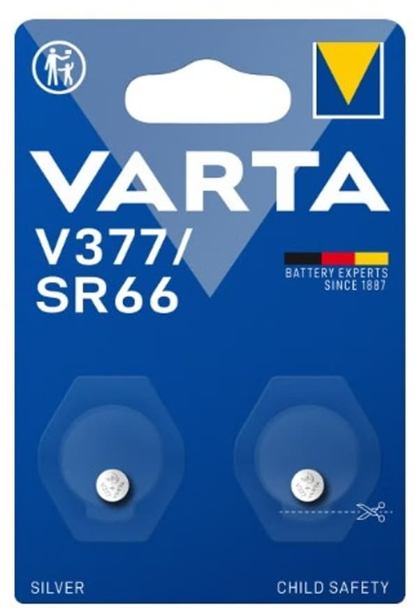 VARTA Silver Coin knapcellebatteri V377 / SR66, 2-pak