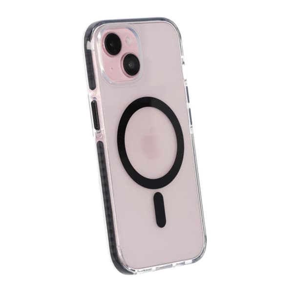 iPhone 15 Mobilcover Magnet Dobbeltbeskyttelse - Sort