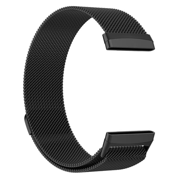 Fitbit Versa 4 / Sense 2 urrem i rustfrit stål, størrelse S - Sort