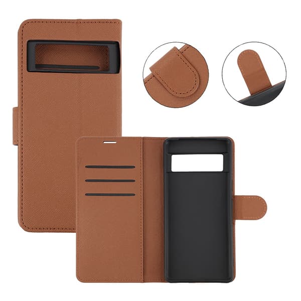 Google Pixel 7 Wallet Cover med Stand - Brun