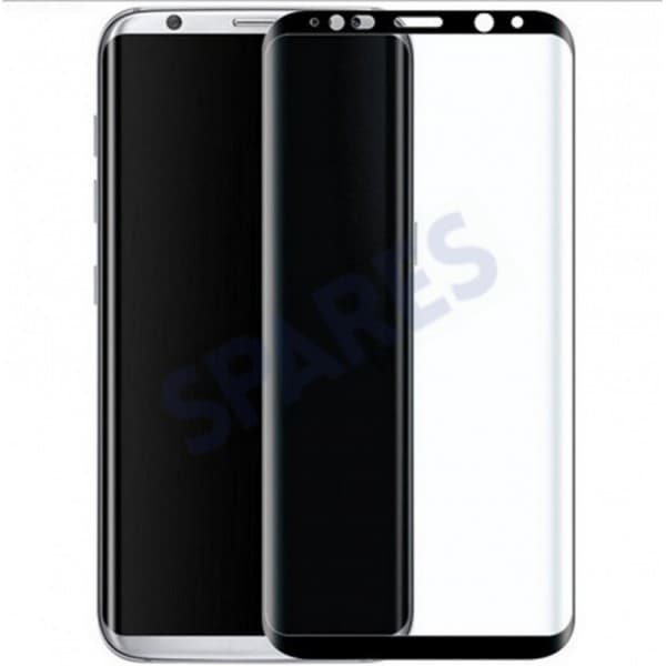 S8 Plus Hærdet Asahi Sort Glas 0,33 mm BULK