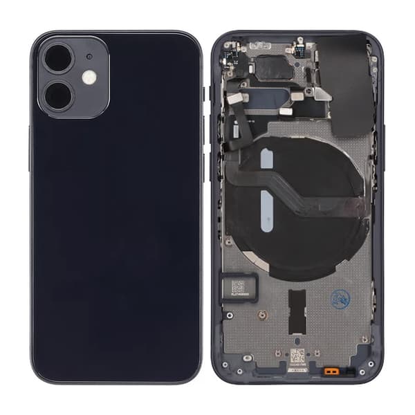 iPhone 12 Mini Bagcover Komplet Med Smådele - Sort
