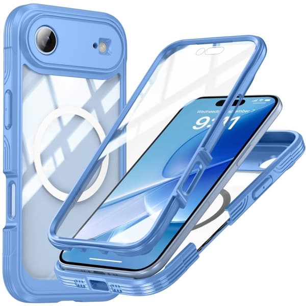iPhone Air -kotelo + näytönsuoja - Sininen