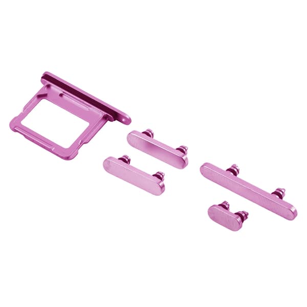 Knappar och Simkorthållare för iPhone 16/16 Plus - Rosa