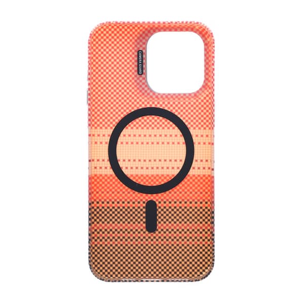 Magsafe Cover og Stand til iPhone 15 Pro Max - Stribet Orange