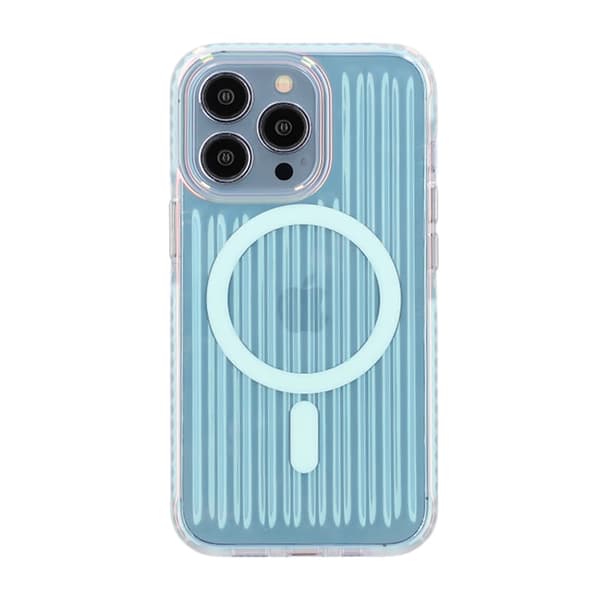 Model reflekterende farve Magnetisk etui til iPhone 13 Pro Blå