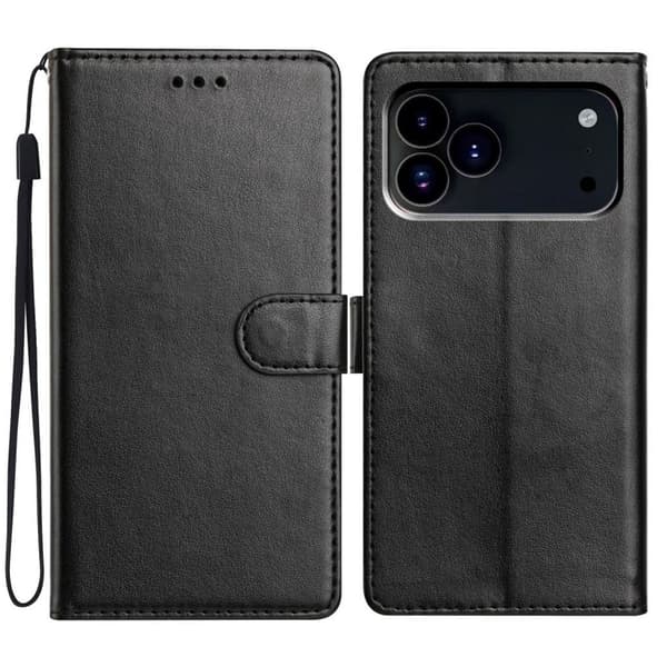 Pungcover med stander PU-læder iPhone 18 Pro Max, iPhone 17 Pro Max - Sort