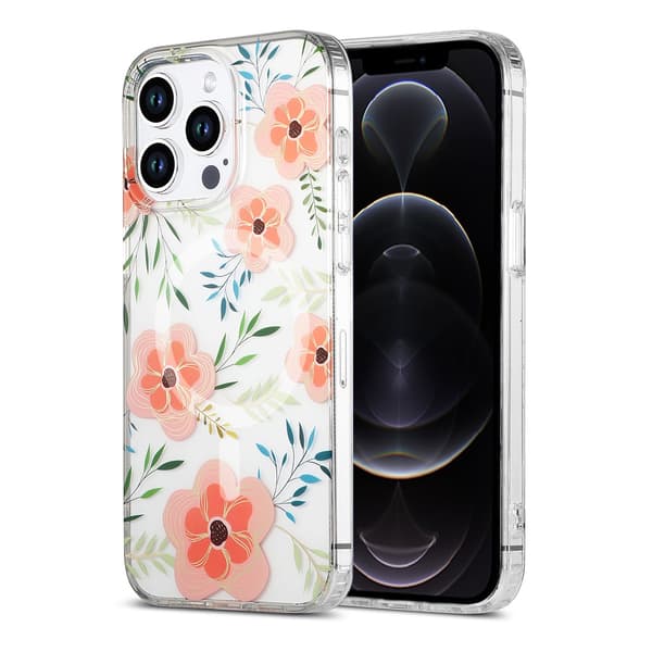 iPhone 12 Pro Max MagSafe Mobilcover - Blomster Pink