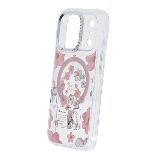 Gradient Floral Magnetic Case For iPhone 17 Pro Pink
