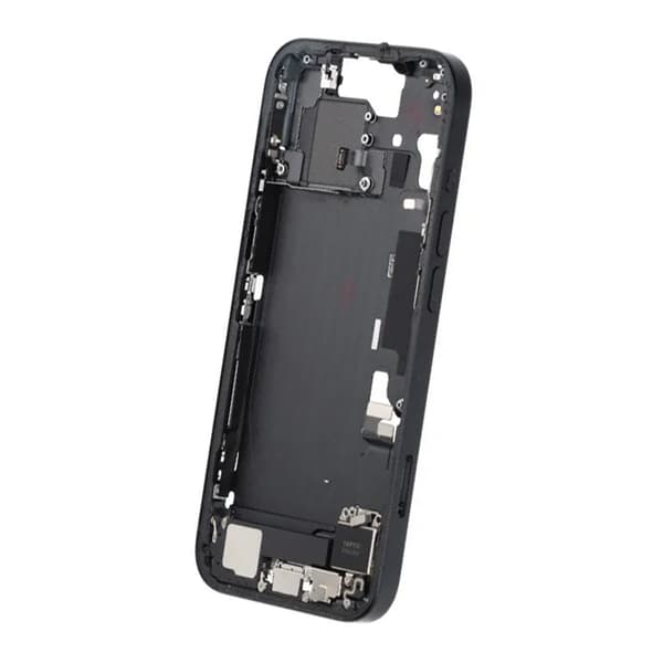 iPhone 15 Bagcover Mellemramme Original Sort Med Små Dele